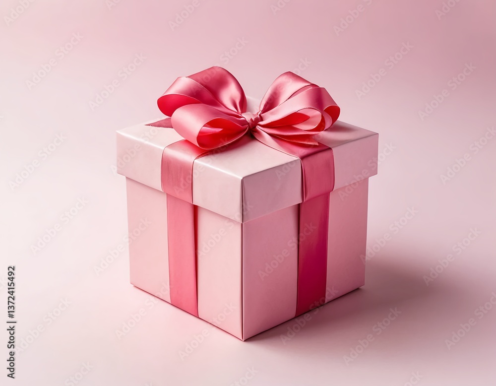 Pink Gift Box with Ribbon Bow Pink Gift Box with Ribbon Bow