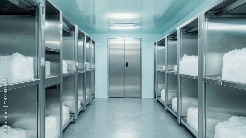 Fototapeta premium An industrial freezer. Generative AI