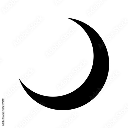 Moon icon, silhouette