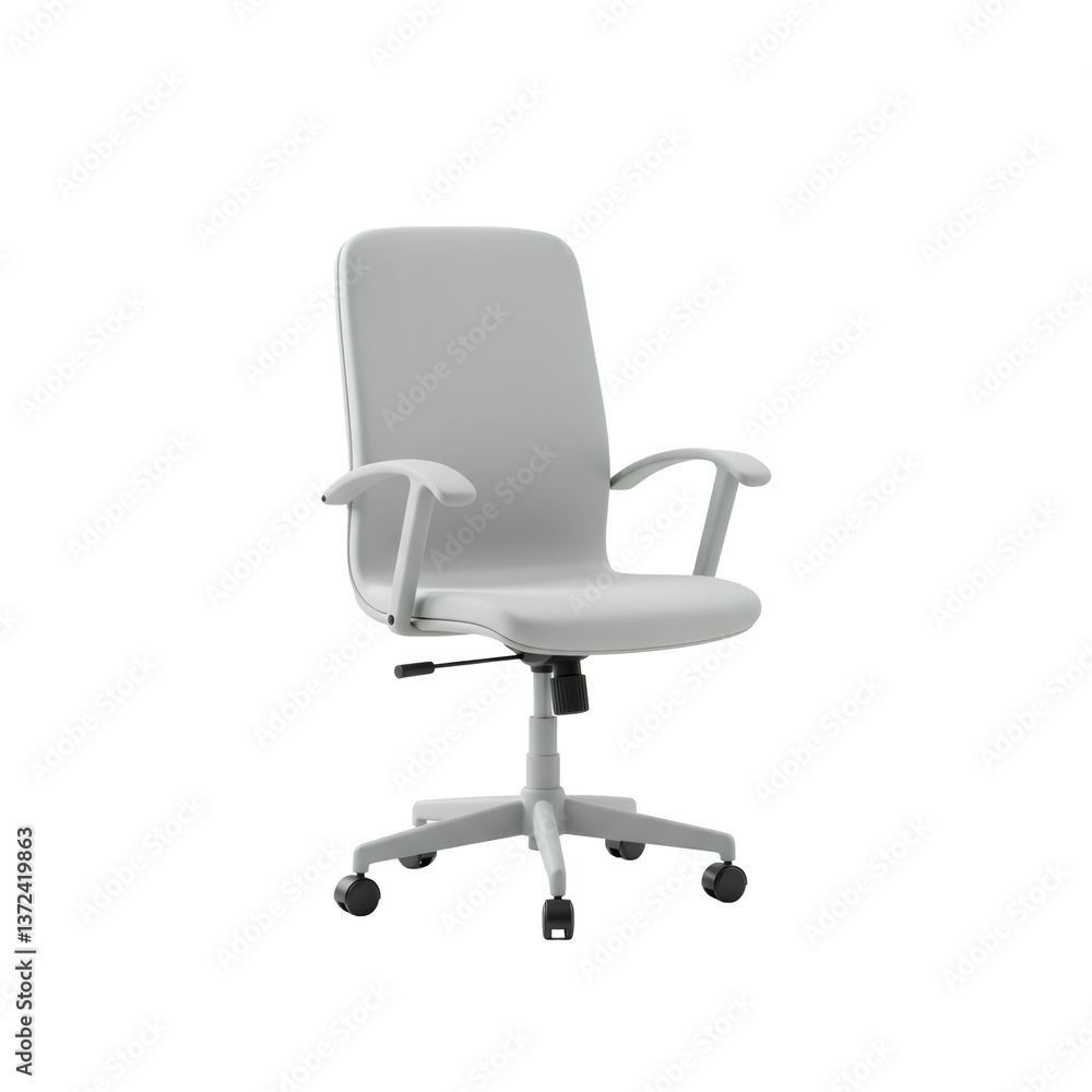 White Modern Office Chair 3D Rendering White Modern Office Chair 3D Rendering