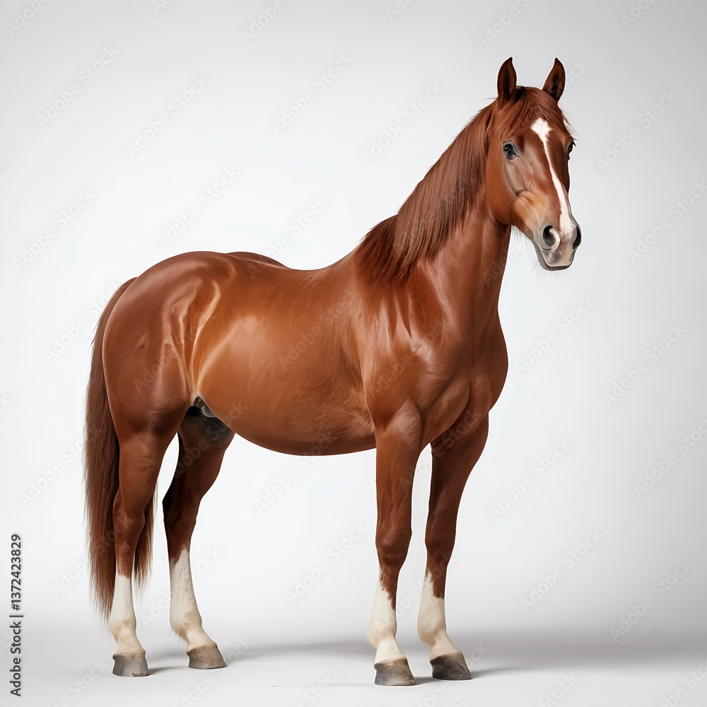 Naklejka premium Chestnut Horse Studio Portrait