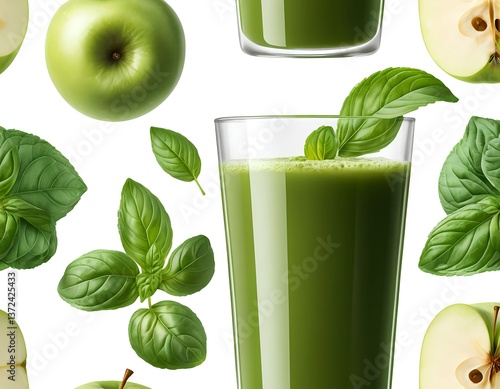 Green Apple and Basil Smoothie