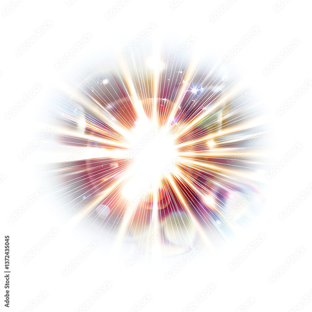 Obraz premium Transparent available sun shine spike lens flar white and transparent background