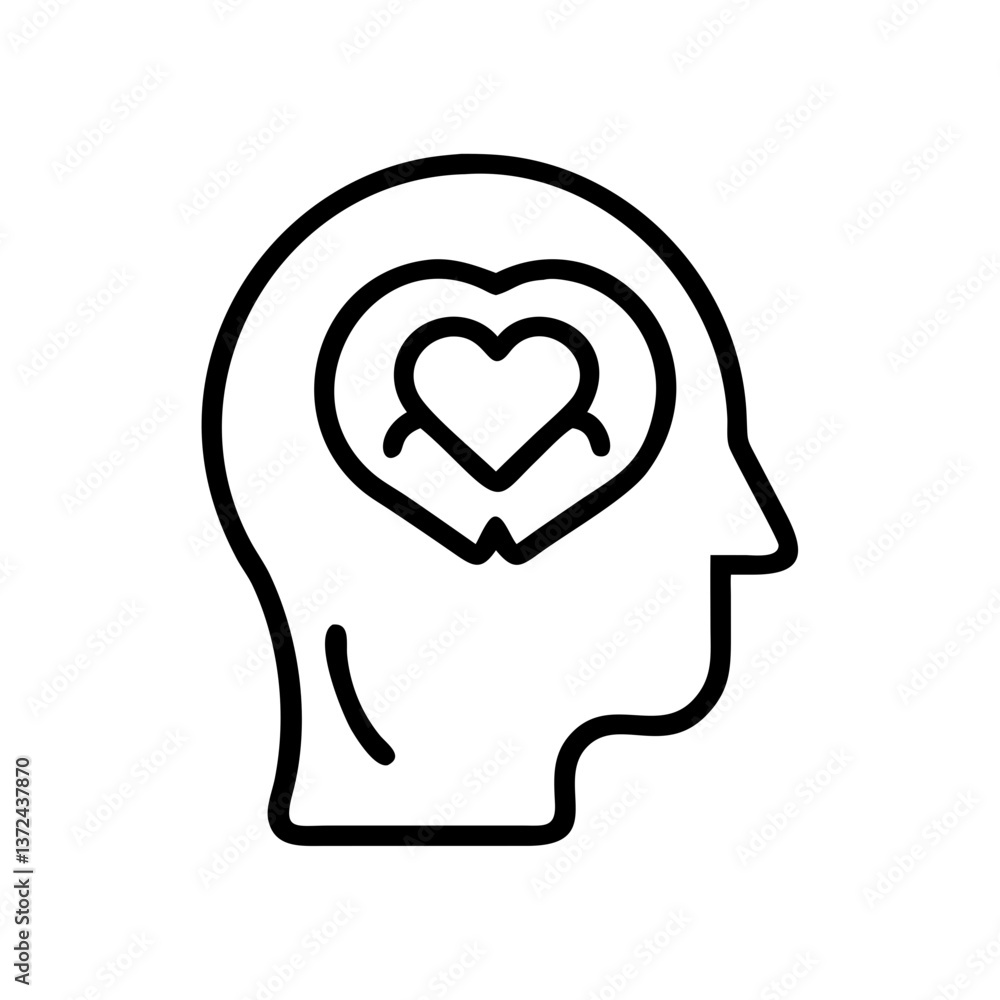 Mental health icon representing emotional well-being and self-care Mental health icon representing emotional well-being and self-care