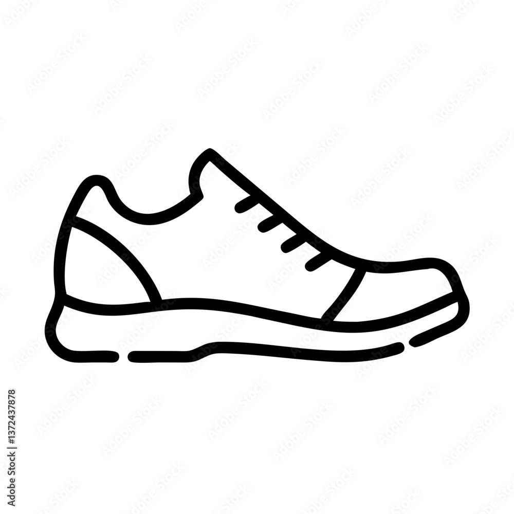 Running shoes icon in simple black and white style Running shoes icon in simple black and white style