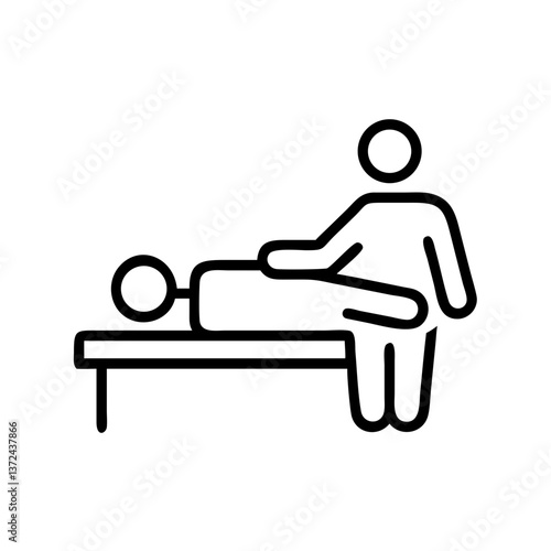 Physical therapy icon representing treatment method using hands