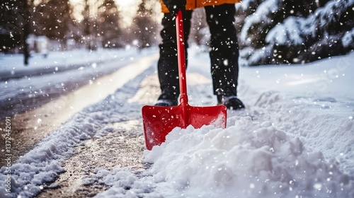 A winter storm leaves behind a snowy path awaiting clearance.
