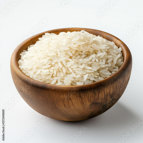 A bowl of translucent white rice, symbolizing purity and abundance, suitable for use in food, healthy eating, and other scenes.