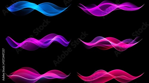 Abstract wavy lines in vibrant colors