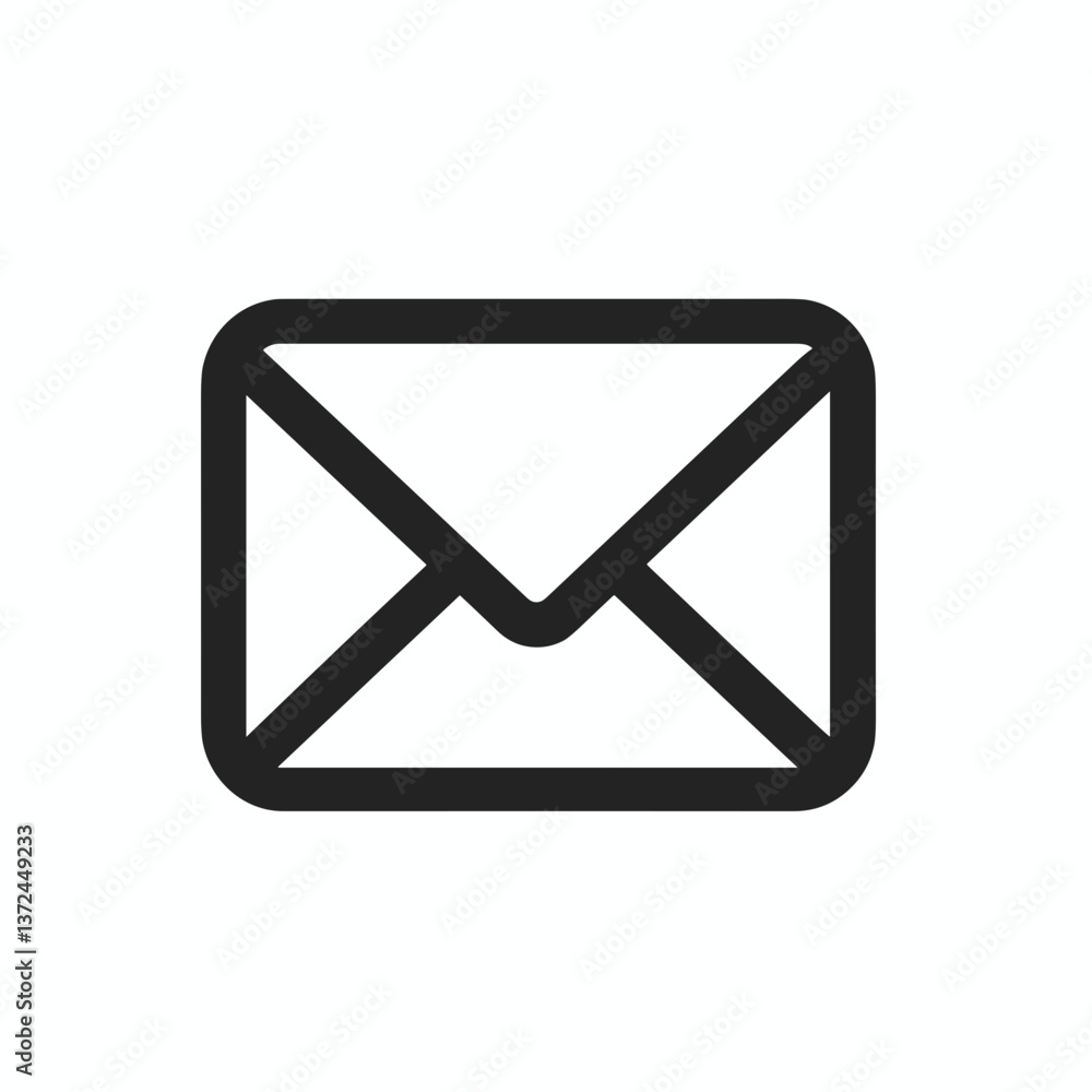 Email icon in minimalist style on light background Email icon in minimalist style on light background