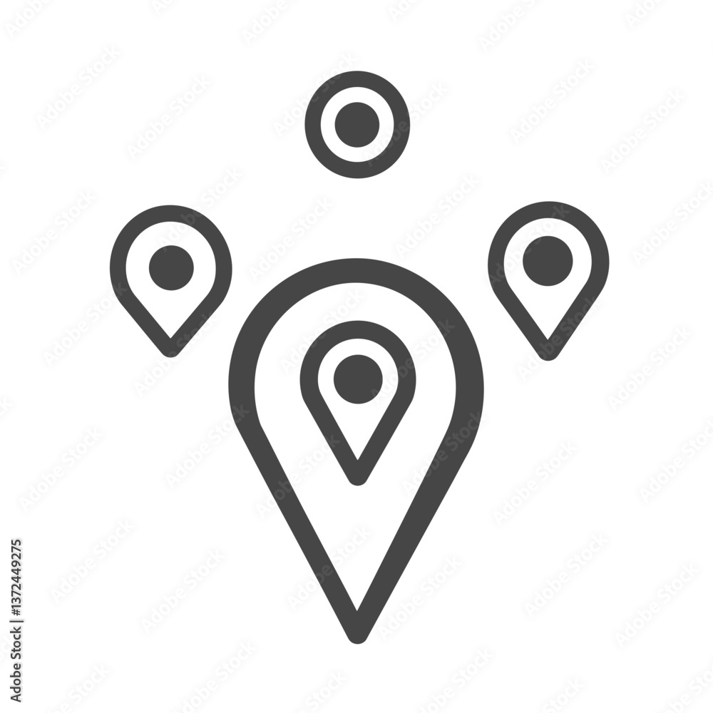 Location Pin Icons in Minimalist Black and White Design Location Pin Icons in Minimalist Black and White Design