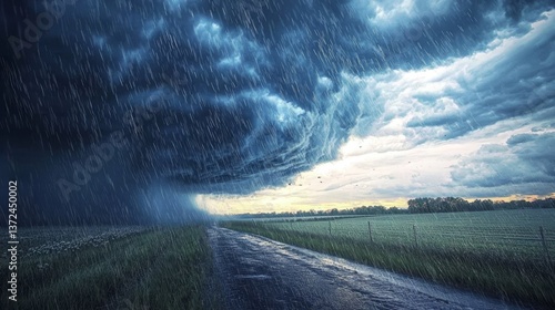 Severe weather event featuring heavy rain and hail