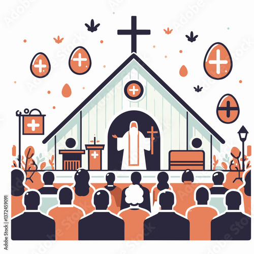 Religious leader delivering a sermon during Easter celebration  