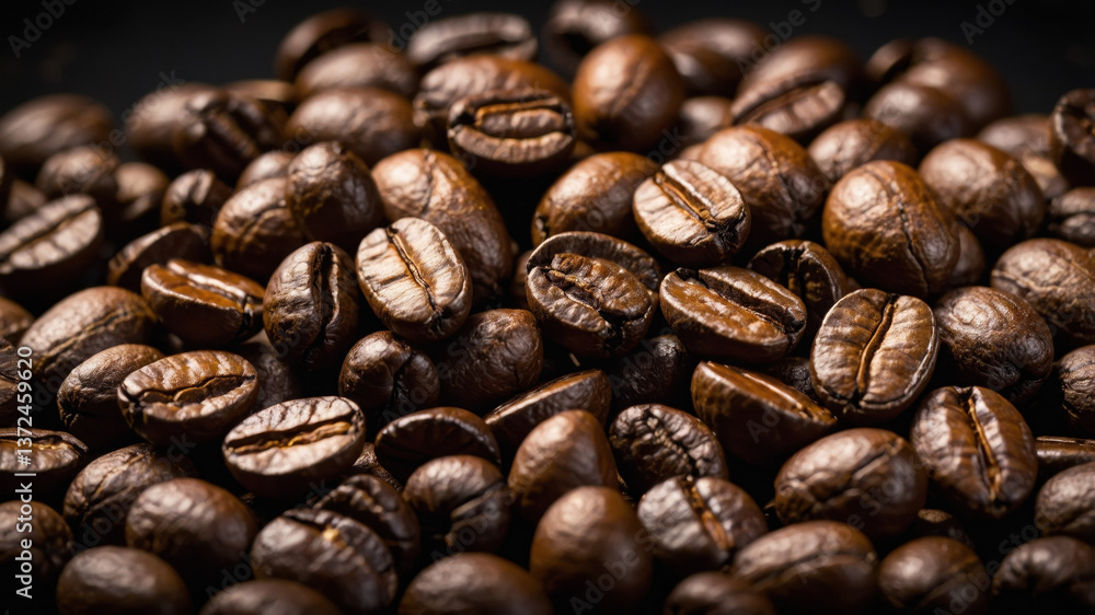 Roasted coffee beans forming a textured background for coffee lovers Roasted coffee beans forming a textured background for coffee lovers