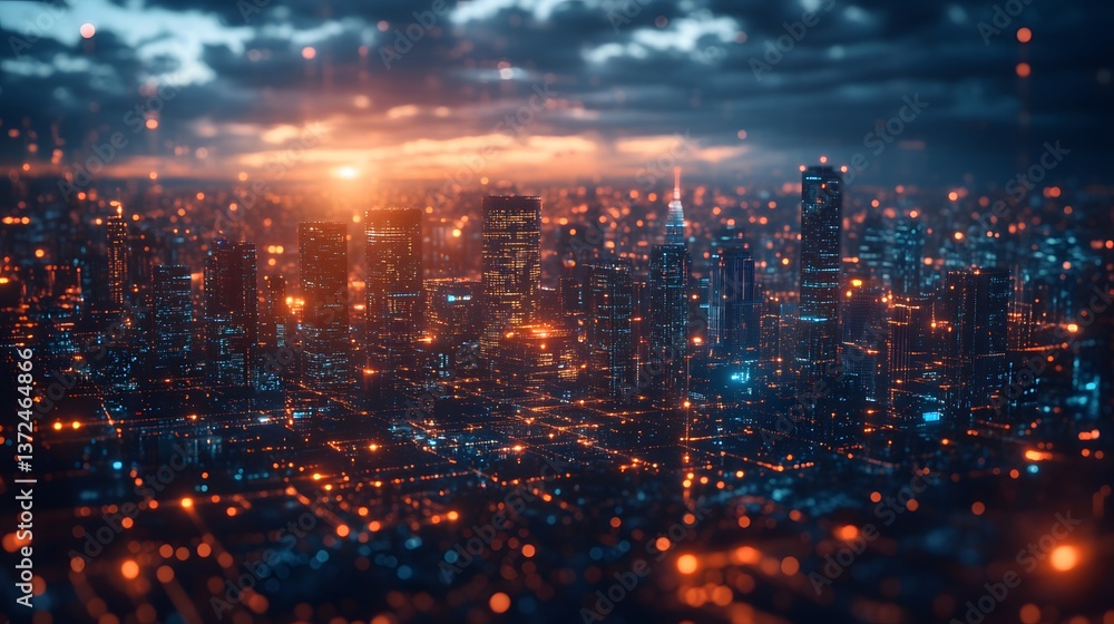 Fototapeta premium Edge computing driving real-time data processing and innovation in 2025