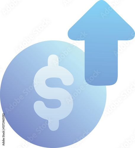 A dollar sign icon with an upward arrow representing a salary increase