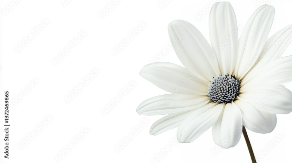 Graceful white flower elegantly isolated on a pristine white background Graceful white flower elegantly isolated on a pristine white background