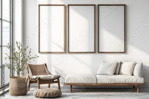 poster frame mockup scandinavian interior design 