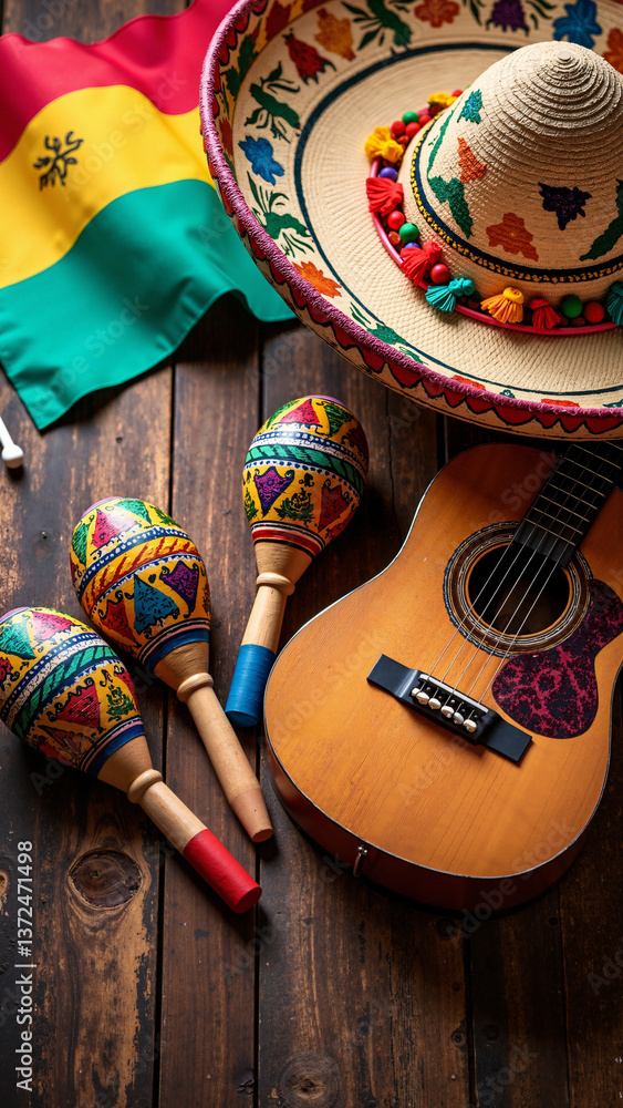Vibrant Cinco de Mayo Celebration with Isolated Traditional Elements on Transparent Background for Marketing and Social Media Use