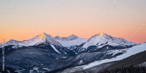Wallpaper Mural Snow-Capped Mountains at Sunset Torontodigital.ca