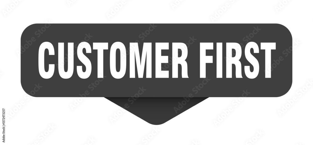 Fototapeta premium customer first sticker. customer first sign on transparent background