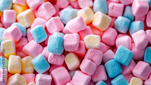 Playful and vibrant marshmallow art with an engaging background