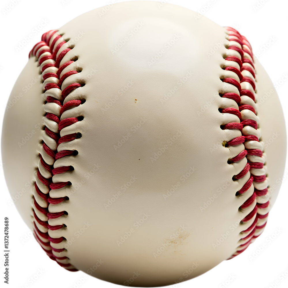 Baseball Close-Up, Red Stitching, Transparent Background, Sport, Game