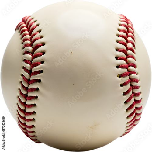 Obraz na płótnie Baseball Close-Up, Red Stitching, Transparent Background, Sport, Game w salonie