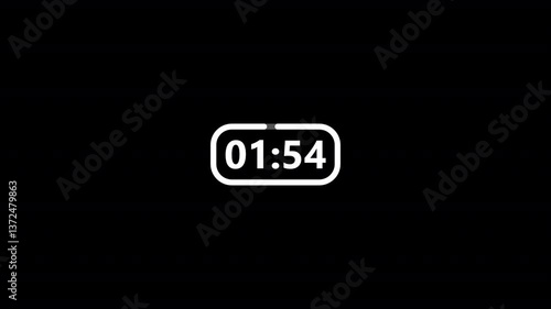 2 minute countdown timer animation seconds on transparent background 120 second countdown timer, Countdown video with alpha channel.