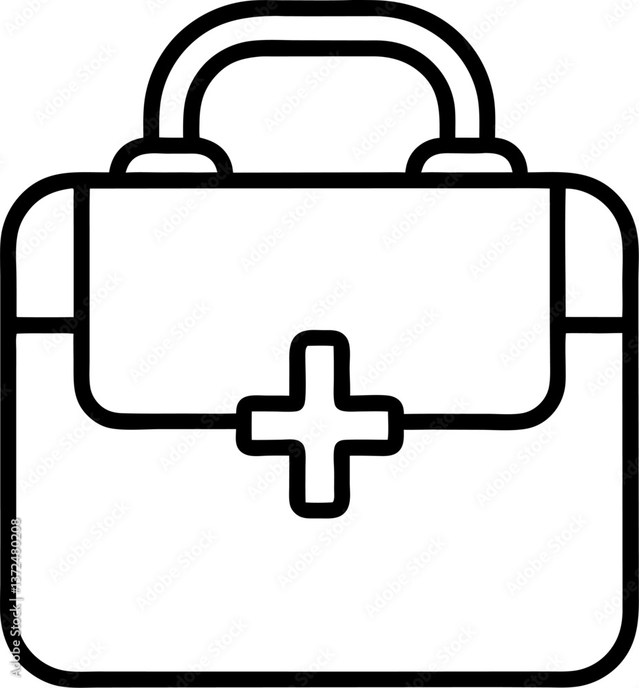 medical bag outline icon on white background medical bag outline icon on white background