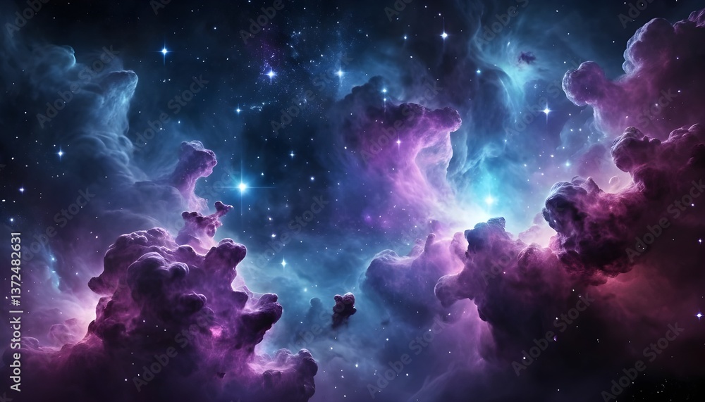 Fototapeta premium Cosmic Nebula Abstract Background for Space Themes