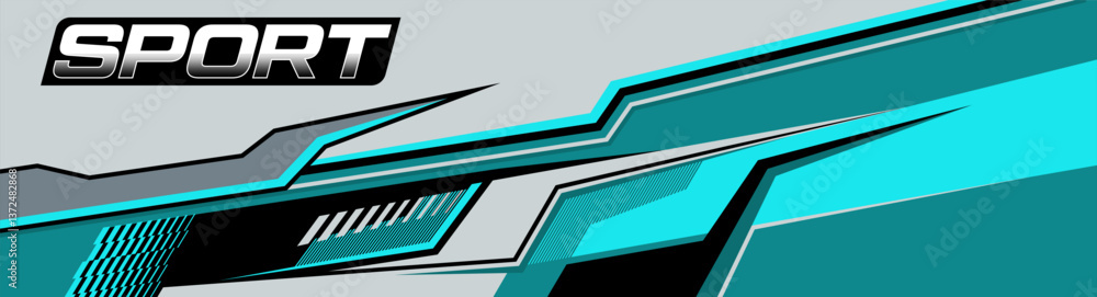 Obraz premium Car wrap design race livery vehicle vector. Graphic stripe racing background kit designs for vehicle, race car, rally, adventure and livery 