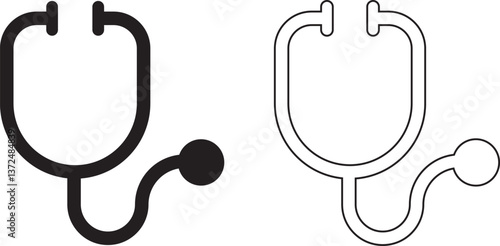 thin line stethoscope icon on white background