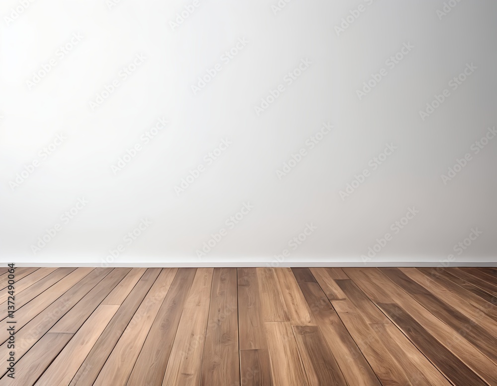 Empty Room with Wood Floor and White Wall Empty Room with Wood Floor and White Wall