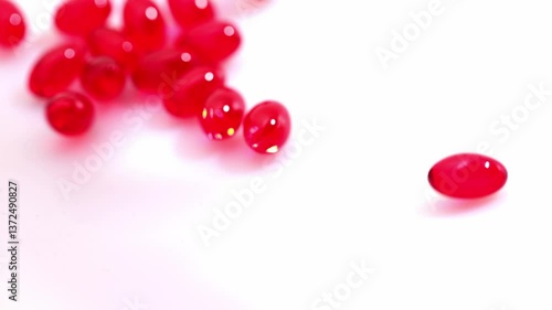 Red pills pharm production line slow motion