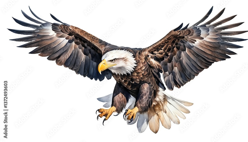 Obraz premium Majestic Bald Eagle in Flight