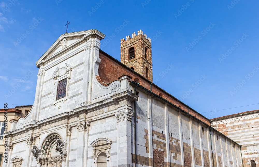 Historic Santi Giovanni church in the center of Lucca, Italy