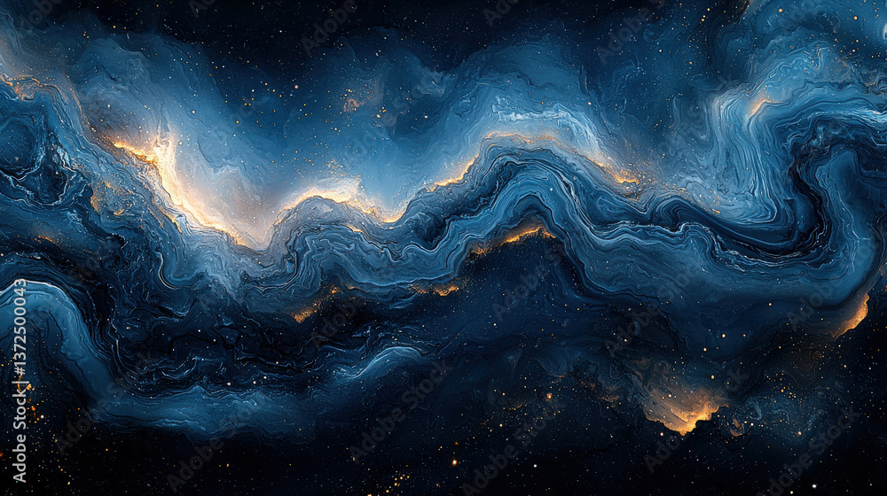 Fototapeta premium Cosmic swirls of nebulae outer space digital art stellar environment wide-angle view universe concept