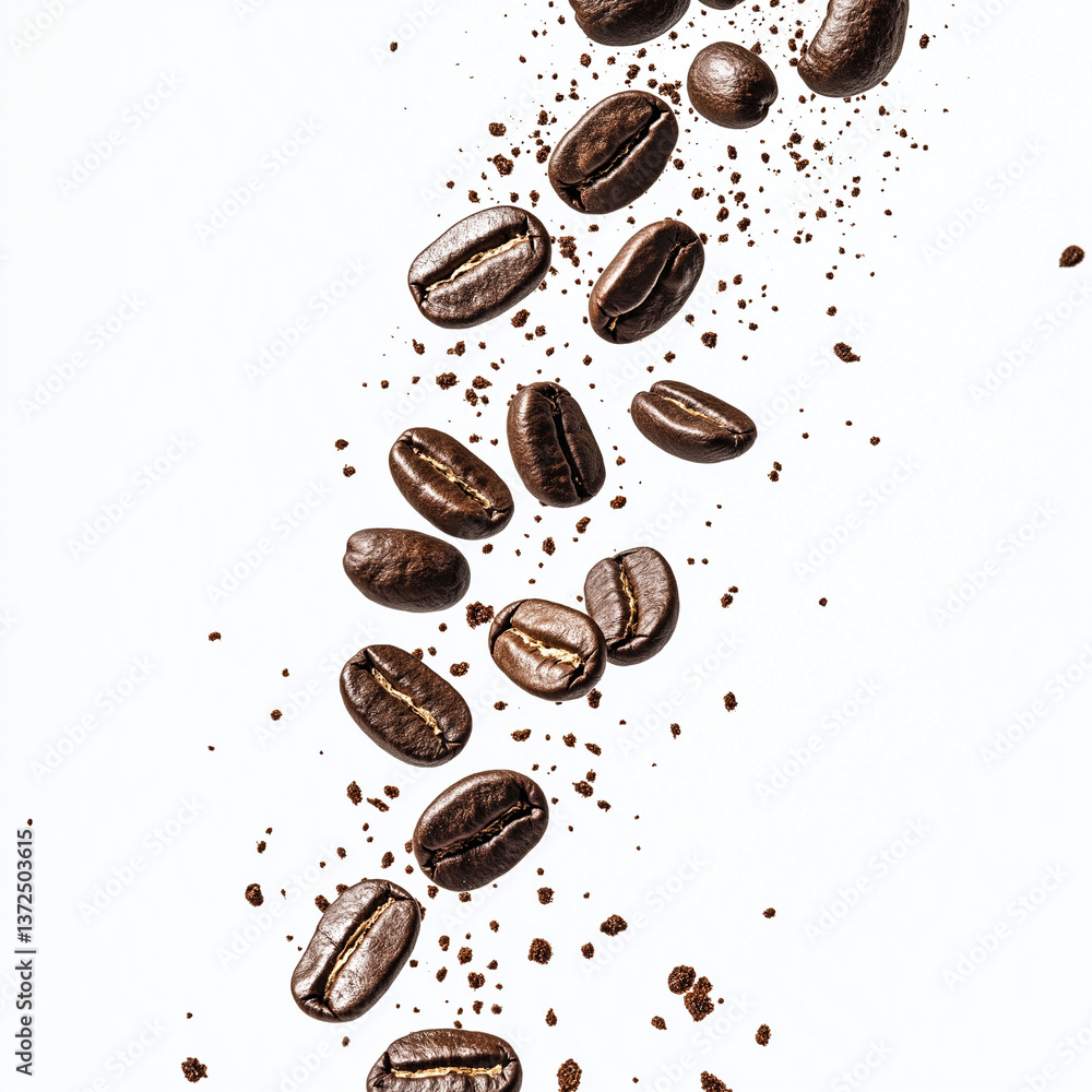Obraz premium coffee beans on white background