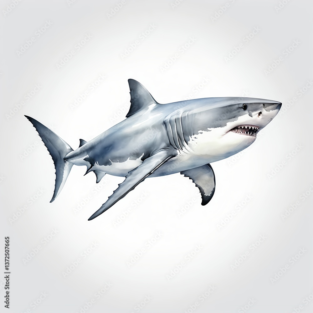 Obraz premium Great White Shark in Profile