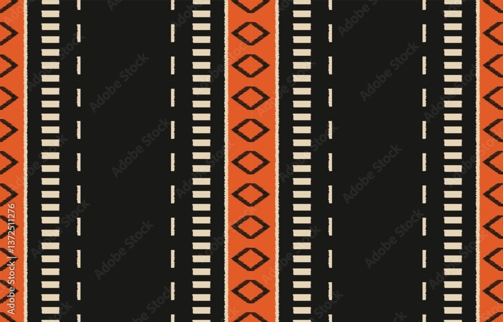 Fototapeta premium Ethnic abstract ikat seamless pattern Design for background ,curtain, carpet, clothing, wrapping, fabric, Batik.