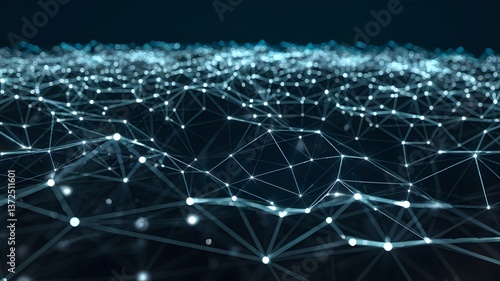 Digital Connectivity Network with Glowing Nodes