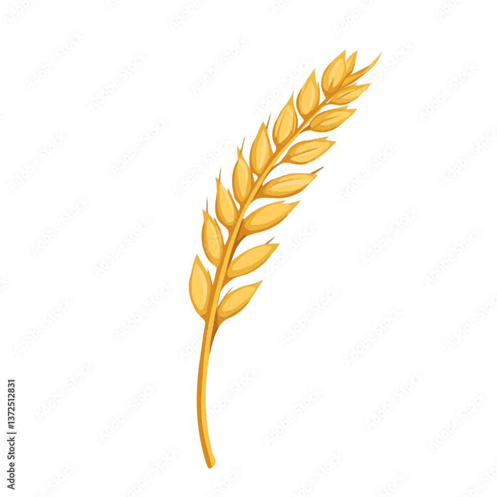 Flat vector wheat stalk, minimalist design, isolated on a white background.
Flat vector wheat stalk, minimalist design, isolated on a white background.