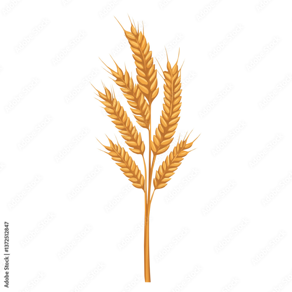 Flat vector wheat stalk, minimalist design, isolated on a white background.
Flat vector wheat stalk, minimalist design, isolated on a white background.