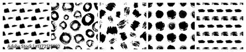 Set of seamless patterns with scribble smears