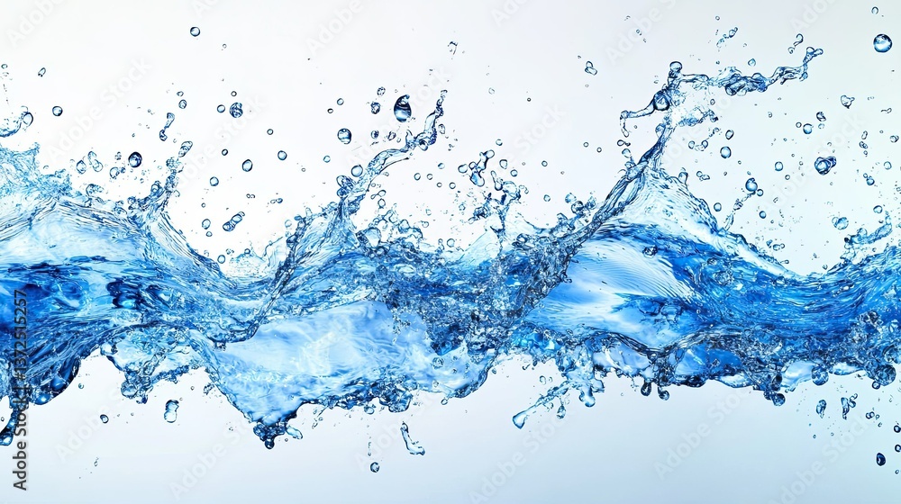 A swirling blue water splash with bubbles on a transparent background
A swirling blue water splash with bubbles on a transparent background