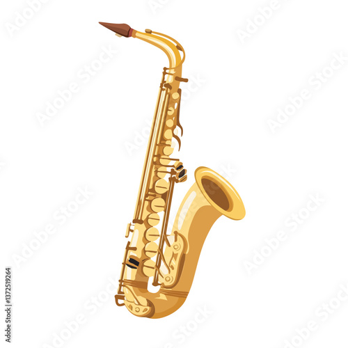 Flat vector saxophone neck strap, minimalist design, isolated on a white background.

