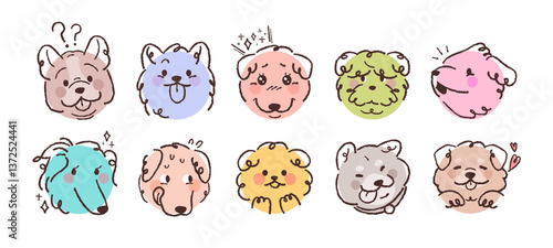 Photography Cute dogs facial expression icons