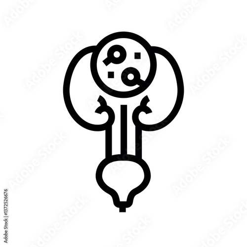 urinary infection black line icon for digital and print projects.