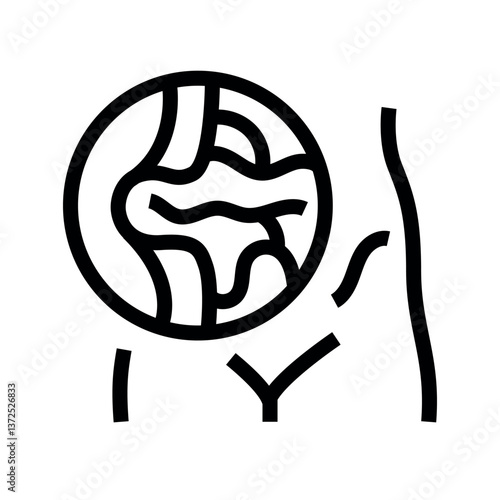abdominal hernia black line icon for digital and print projects.
